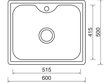 Nerezový dřez Sinks BIGGER 600 V 0,8mm matný