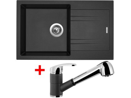 43227 1 set sinks linea 780 n metalblack legenda s gr
