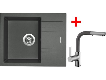 Set Sinks LINEA 600 N Titanium+ENIGMA S GR + Čistící pasta Sinks na dřezy