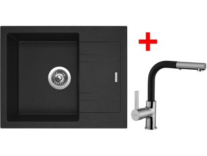 Sinks LINEA 600 N Granblack+ENIGMA S GR + Čistící pasta Sinks na dřezy
