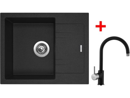 Set Sinks LINEA 600 N Granblack+VITALIA GR + Čistící pasta Sinks na dřezy