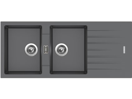 49065 2 granitovy drez sinks perfecto 1160 duo titanium