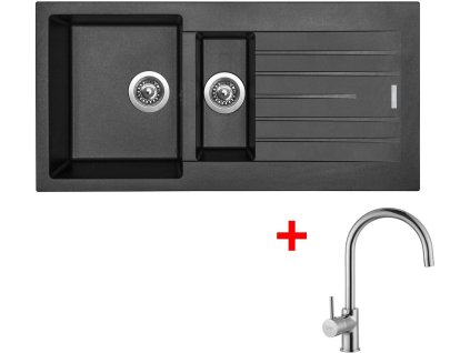 49353 1 set sinks perfecto 1000 1 metalblack vitalia