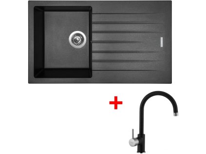 49437 1 set sinks perfecto 860 metalblack vitalia gr