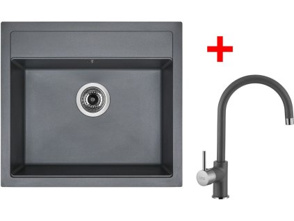 Set Sinks SOLO 560 Titanium+VITALIA GR + Čistící pasta Sinks na dřezy