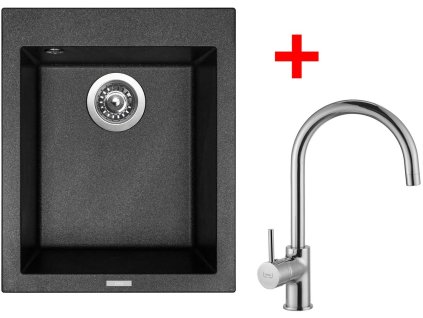 49761 1 set sinks cube 410 metalblack vitalia