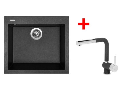 49773 1 set sinks cube 560 granblack mix 3 p gr