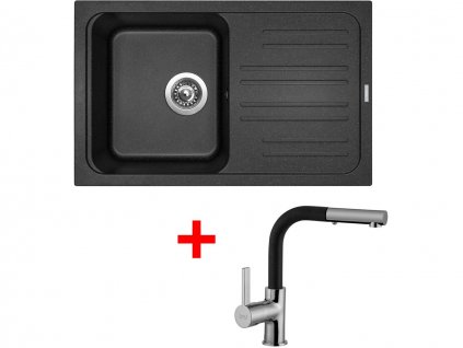 Set Sinks CLASSIC 740 Granblack+ENIGMA S GR + Čistící pasta Sinks na dřezy