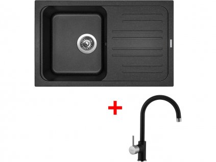 Set Sinks CLASSIC 740 Granblack+VITALIA GR + Čistící pasta Sinks na dřezy
