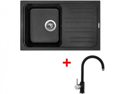 Set Sinks CLASSIC 740 Metalblack+VITALIA GR + Čistící pasta Sinks na dřezy