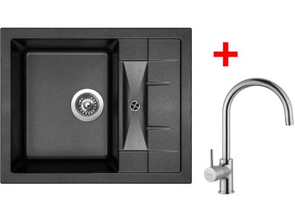 50046 1 set sinks crystal 615 metalblack vitalia