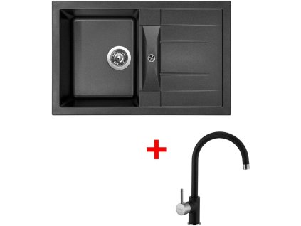 Set Sinks CRYSTAL 780 Metalblack+VITALIA GR + Čistící pasta Sinks na dřezy