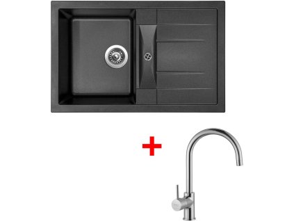Set Sinks CRYSTAL 780 Metalblack+VITALIA + Čistící pasta Sinks na dřezy