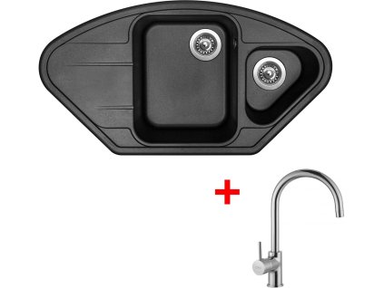 50106 1 set sinks lotus 960 1 metalblack vitalia