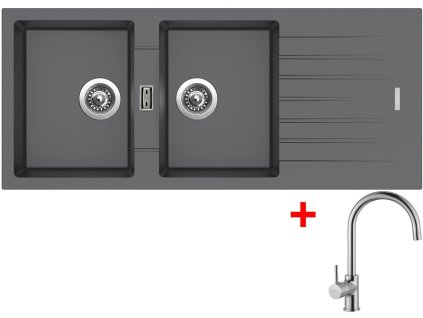 50163 1 set sinks perfecto 1160 duo titanium vitalia