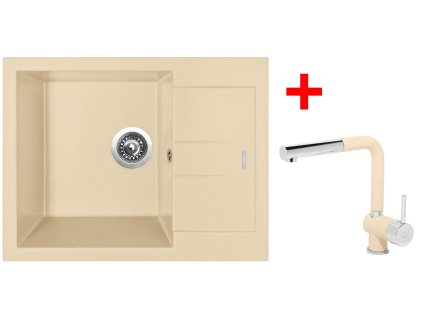 Set Sinks AMANDA 650 Sahara+MIX 3 P GR + Čistící pasta Sinks na dřezy