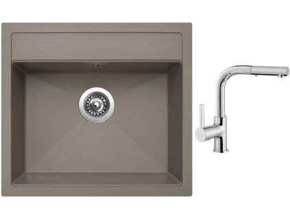 82119_granitovy-drez-sinks-solo-560-truffle-drezova-baterie-sinks-enigma-s-chrom