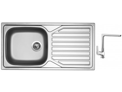 Nerezový dřez Sinks OKIO 1000 XXL V 0,6mm matný + Dřezová baterie Sinks baterie CASPIRA chrom