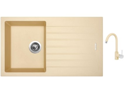 Granitový dřez Sinks PERFECTO 860 Sahara + Dřezová baterie Sinks MIX 35 Sahara + Čistící pasta Sinks na dřezy
