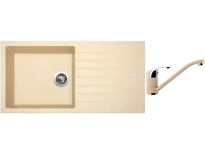 Granitový dřez Sinks PERFECTO 1000 Sahara + Dřezová baterie Sinks PRONTO Sahara + Čistící pasta Sinks na dřezy