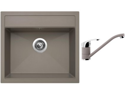 Granitový dřez Sinks SOLO 560 Truffle + Dřezová baterie Sinks Pronto Truffle