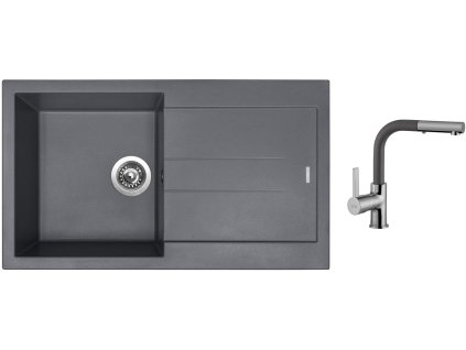 89361_granitovy-drez-sinks-amanda-860-titanium-drezova-baterie-sinks-enigma-s-ti