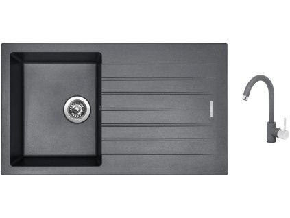 89427_granitovy-drez-sinks-perfecto-860-titanium-drezova-baterie-sinks-mix-35-ti