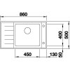 Nerezový dřez Blanco Andano XL 6S-IF Compact nákres