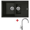 Set Sinks Amanda 780.1 Metalblack + Vitalia GR