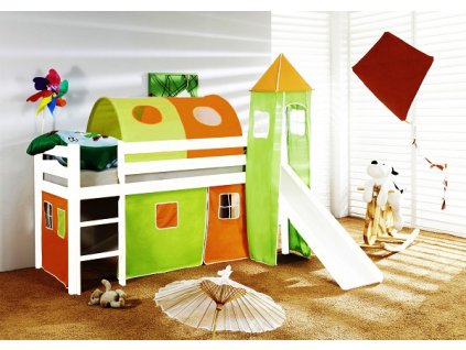 destska-vyvysena-postel-se-skluzavkou-bila