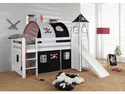 detska-vyvysena-postel-se-skluzavkou-pirat