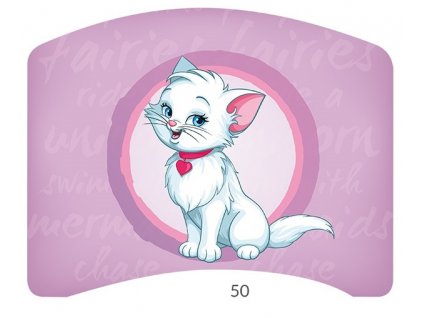 Dětská postel s obrázkem 50 bílá kočka