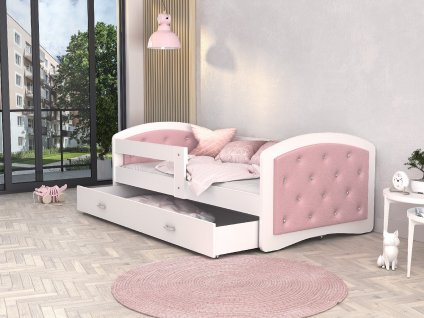 Dětská postel megi kamínky růžová