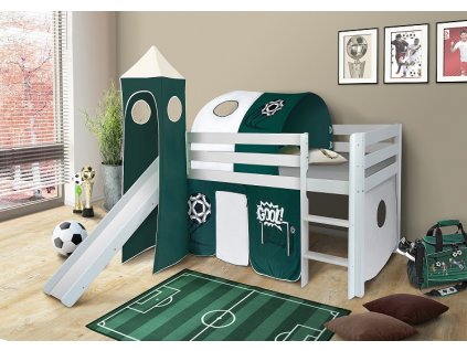 detska-vyvysena-postel-se-skluzavkou-fotbal-bila