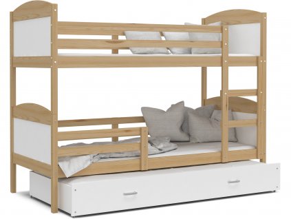 patrová postel s přistýlkou bílá borovice (2)