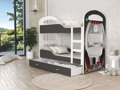 dětská patrová postel s obrázkem a úložným prostorem (5)