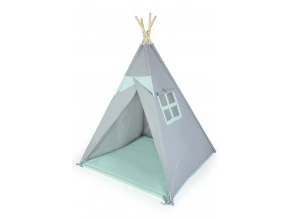 dětský stan teepee stan týpí šedý mátový 2