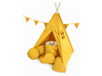 dětský stan teepee stan týpí žlutý