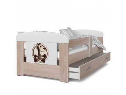 Dětská postel s obrázkem žirafka dub sonoma 08