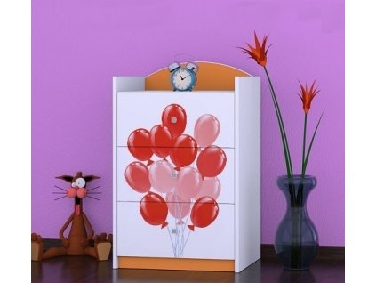 dětská komoda k03 s obrázkem růžové auto s balónky (4)