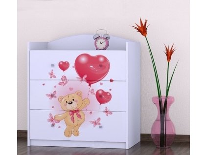 dětská komoda k05 s obrázkem medvídek s balónkami (8)