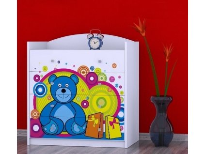 dětská komoda k06 s obrázkem veselý medvídek (4)