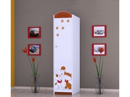 dětská šatní skříň sz02 s obrázkem pejsek a kočička (3)