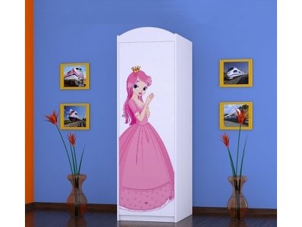 dětská šatní skříň sz05 s obrázkem princezna s koníkem (7)