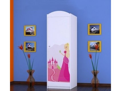 dětská šatní skříň sz05 s obrázkem princezna se zámkem (2)