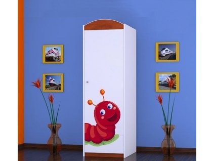 dětská šatní skříň sz05 s obrázkem veselá housenka (11)