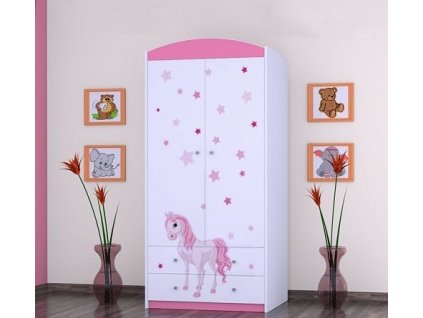 dětská šatní skříň sz06 s obrázkem princezna s koníkem (7)