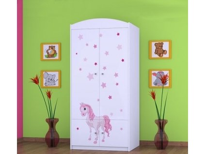 dětská šatní skříň sz07 s obrázkem princezna a koník (8)