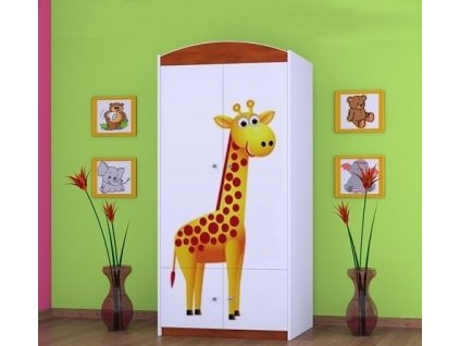 dětská šatní skříň sz07 s obrázkem veselá zvířátka (1)