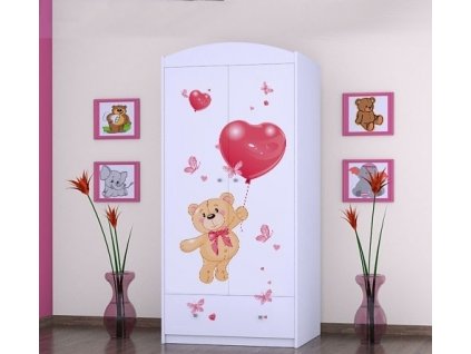 dětská šatní skříň sz0á s obrázkem medvídek s balónkama (3)